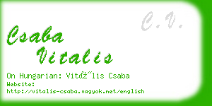 csaba vitalis business card